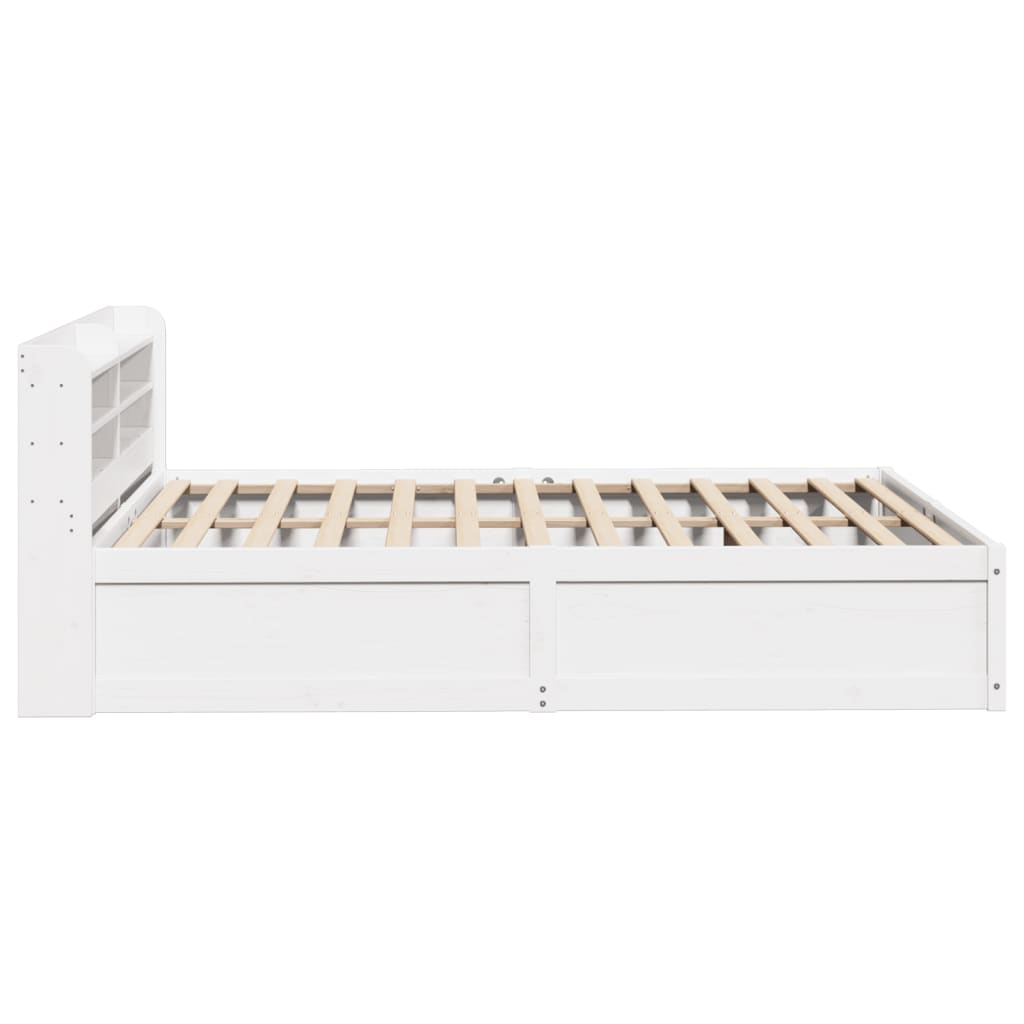 Bed Frame with Headboard White 160x200 cm Solid Wood Pine