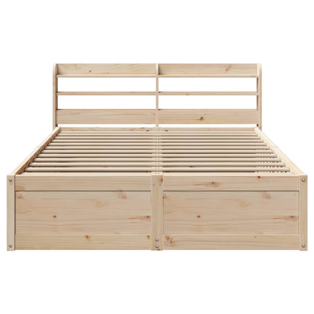 Bed Frame with Headboard 120x200 cm Solid Wood Pine