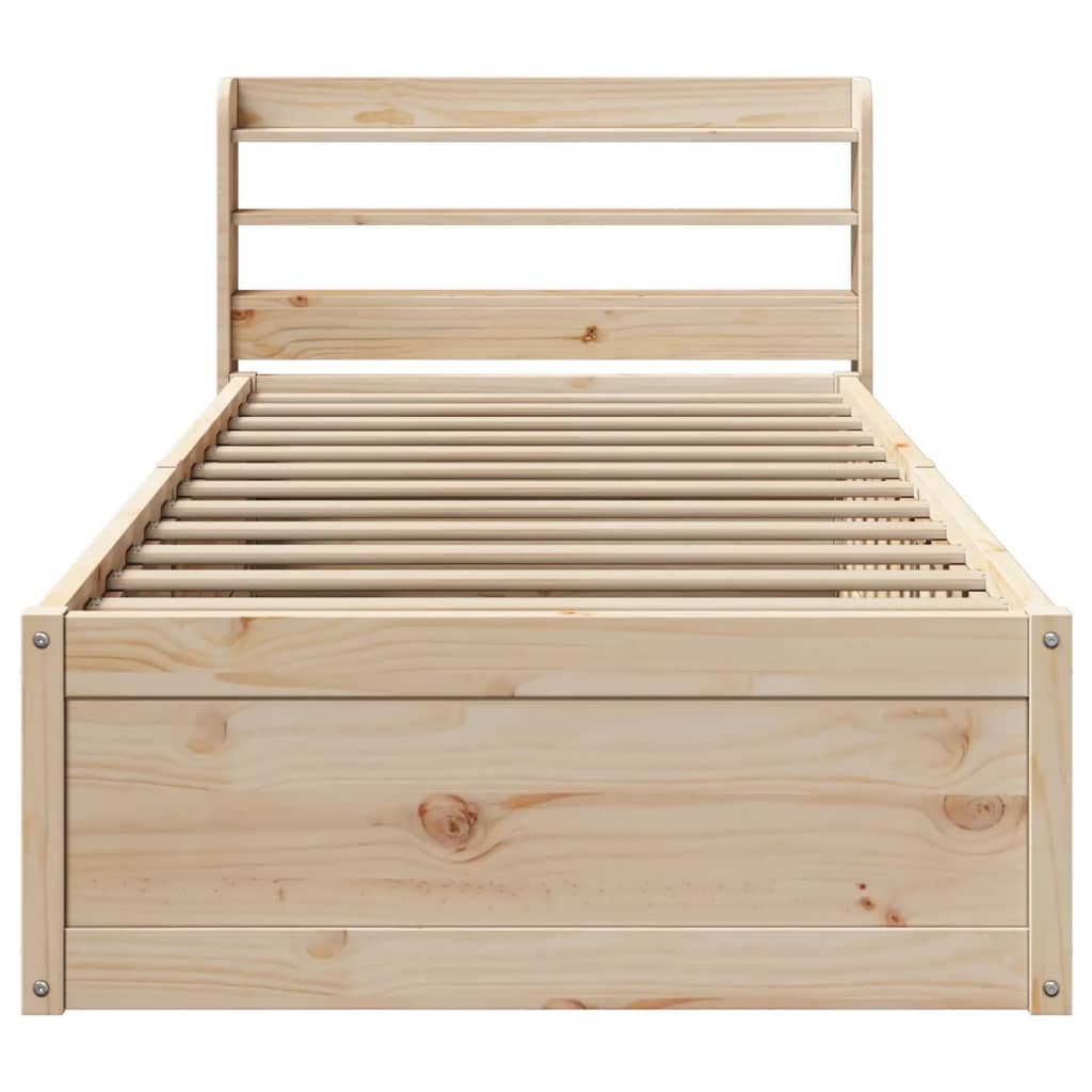 Bed Frame with Headboard 100x200 cm Solid Wood Pine