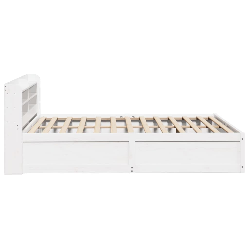 Bed Frame with Headboard White 140x190 cm Solid Wood Pine
