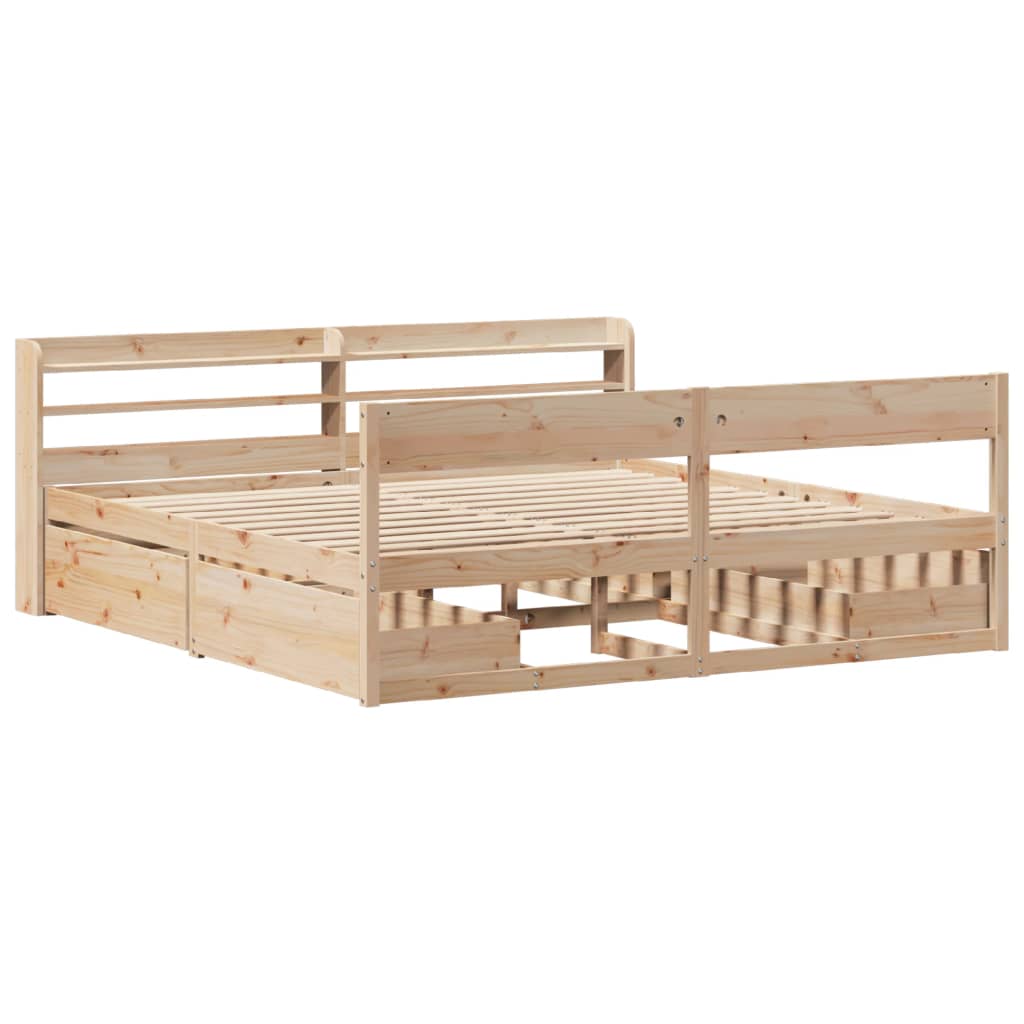 Bed Frame without Mattress 200x200 cm Solid Wood Pine