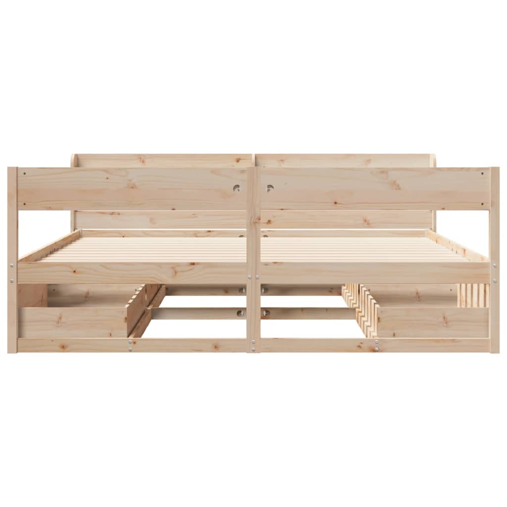 Bed Frame without Mattress 200x200 cm Solid Wood Pine