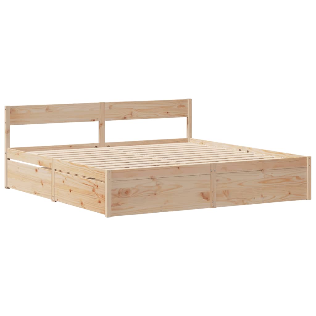 Bed Frame without Mattress 200x200 cm Solid Wood Pine