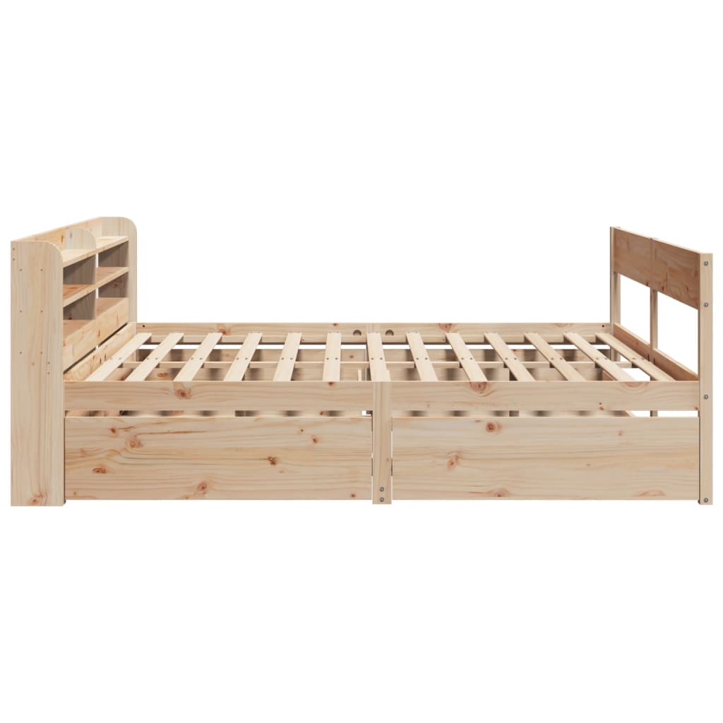Bed Frame without Mattress 200x200 cm Solid Wood Pine