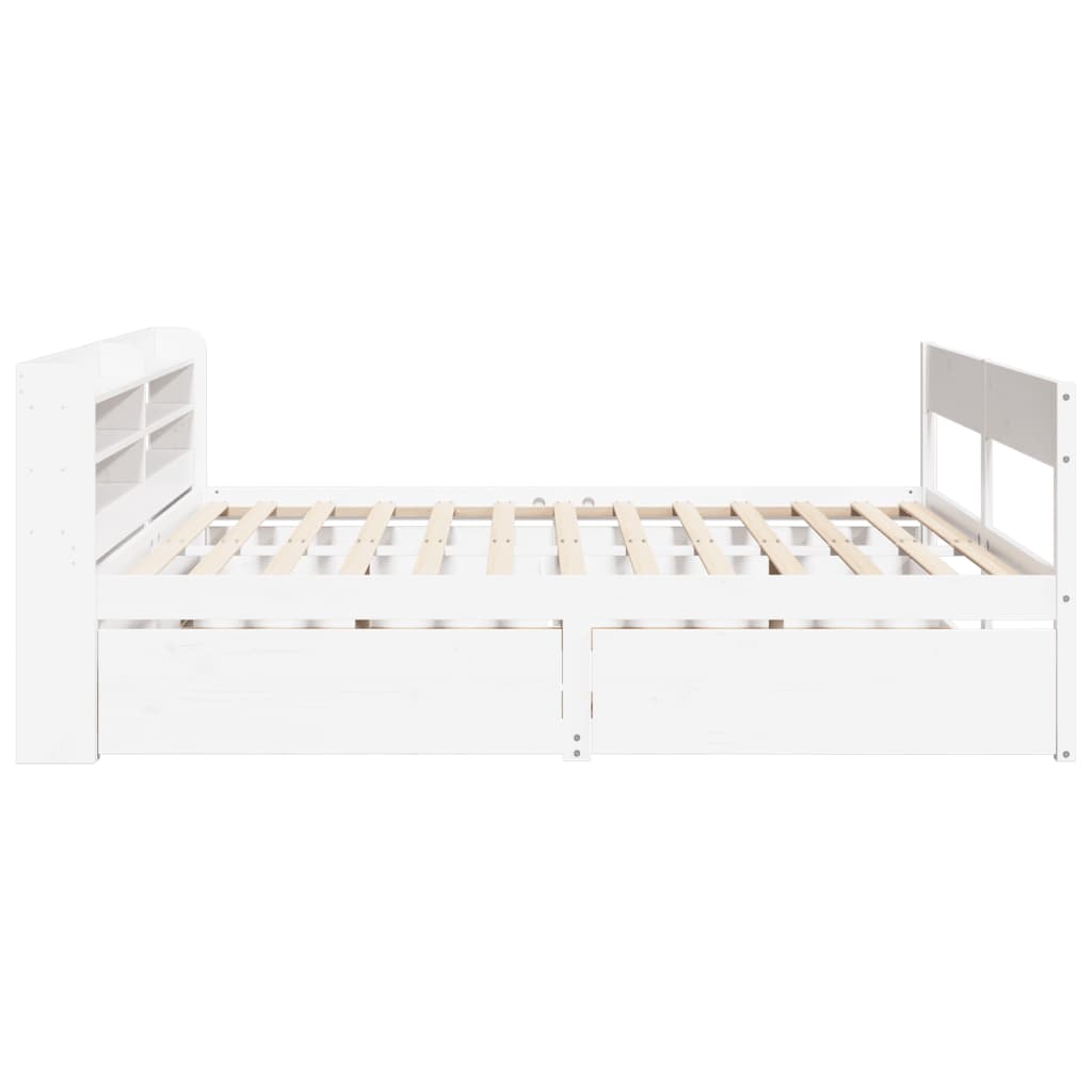 Bed Frame without Mattress White 180x200 cm Super King Solid Wood Pine