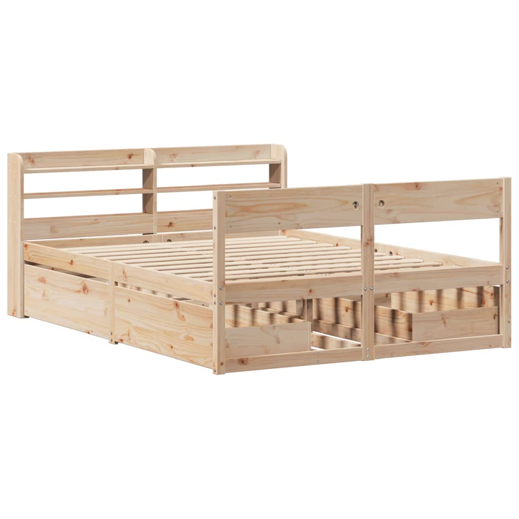 Bed Frame without Mattress 160x200 cm Solid Wood Pine