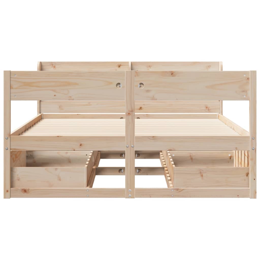 Bed Frame without Mattress 160x200 cm Solid Wood Pine