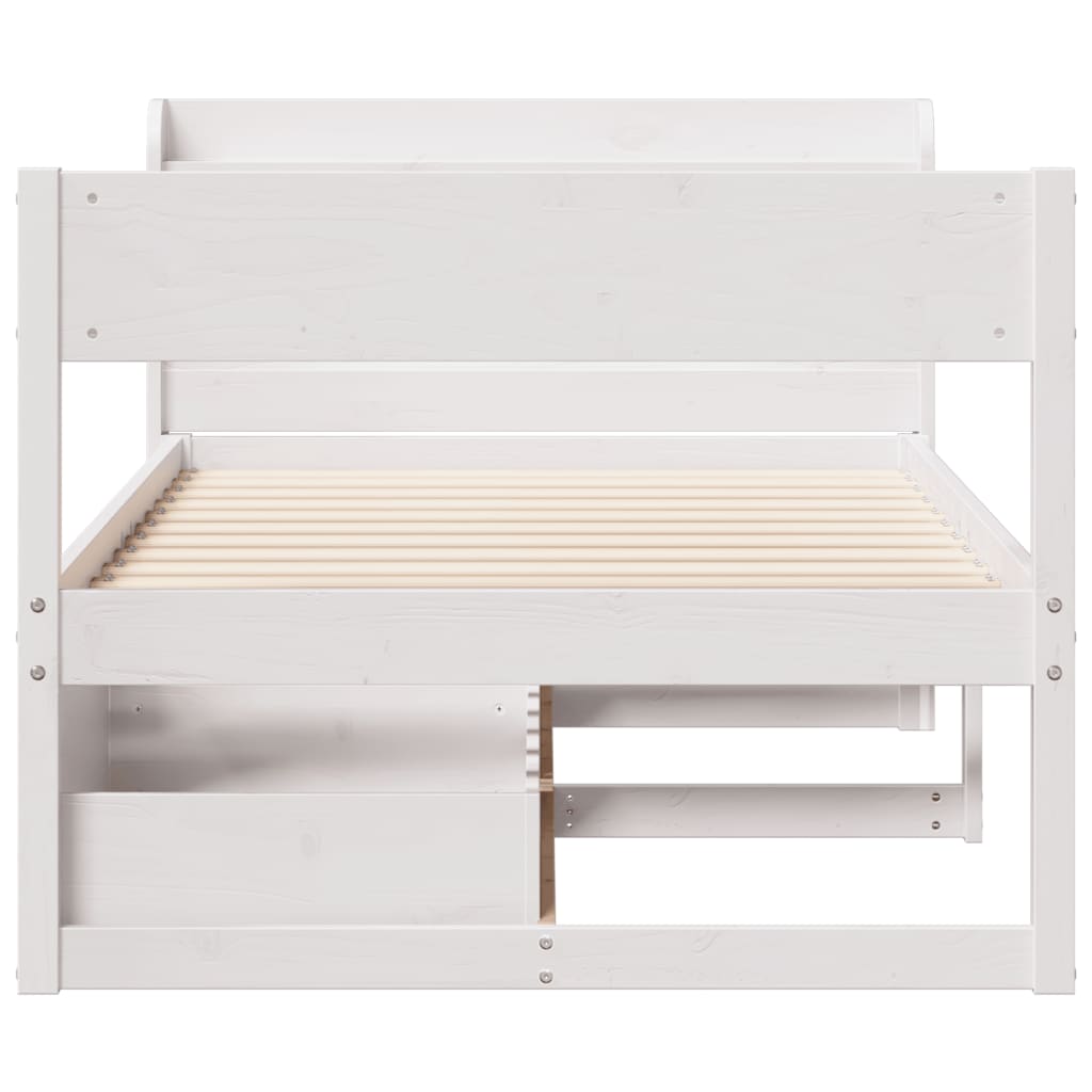 Bed Frame without Mattress White 90x190 cm Single Solid Wood Pine