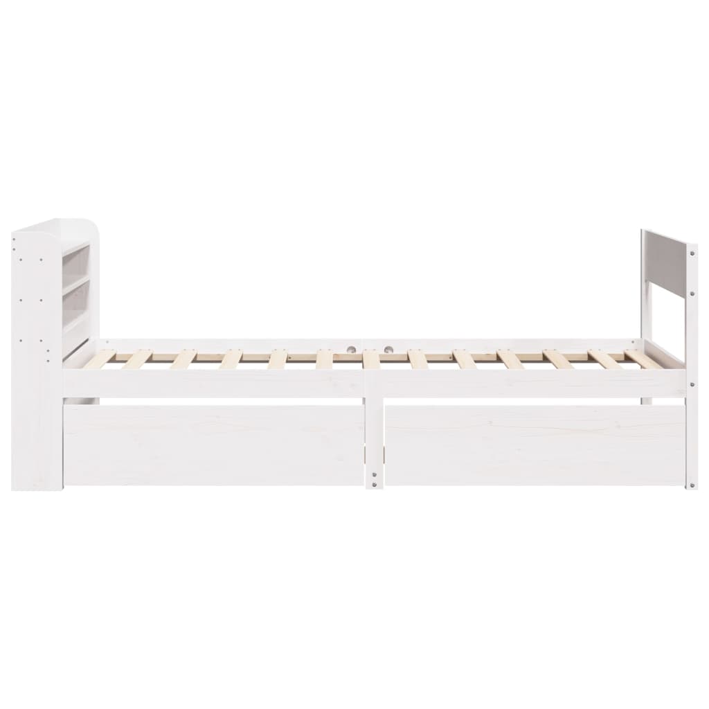 Bed Frame without Mattress White 90x190 cm Single Solid Wood Pine