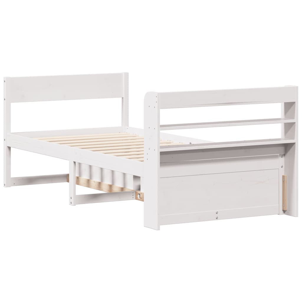 Bed Frame without Mattress White 90x190 cm Single Solid Wood Pine
