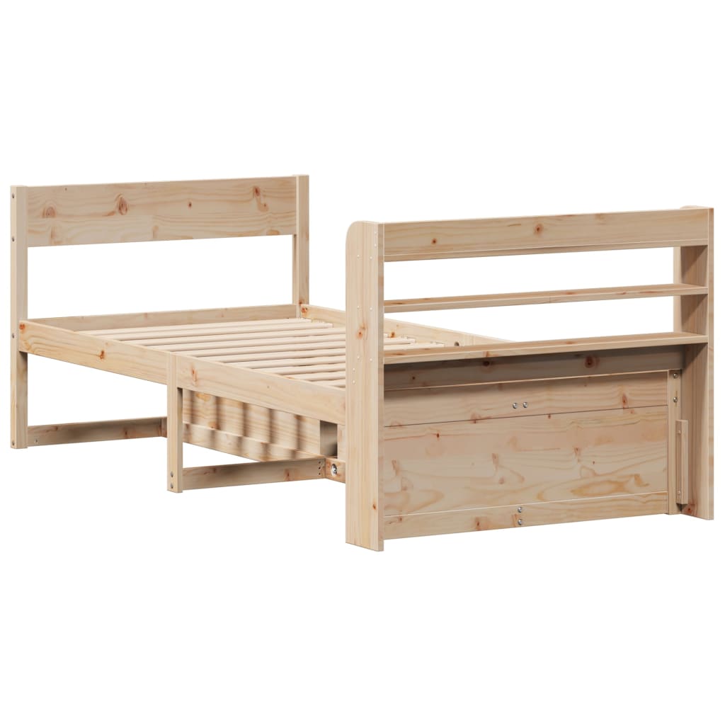 Bed Frame without Mattress 75x190 cm Small Single Solid Wood Pine