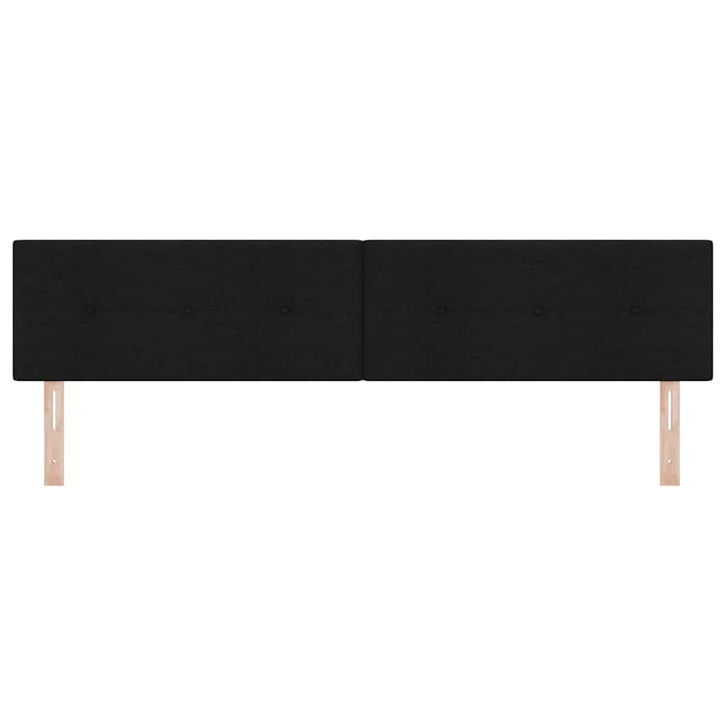LED Headboard with LED Strip Lights Manual Black 200 cm Fabric