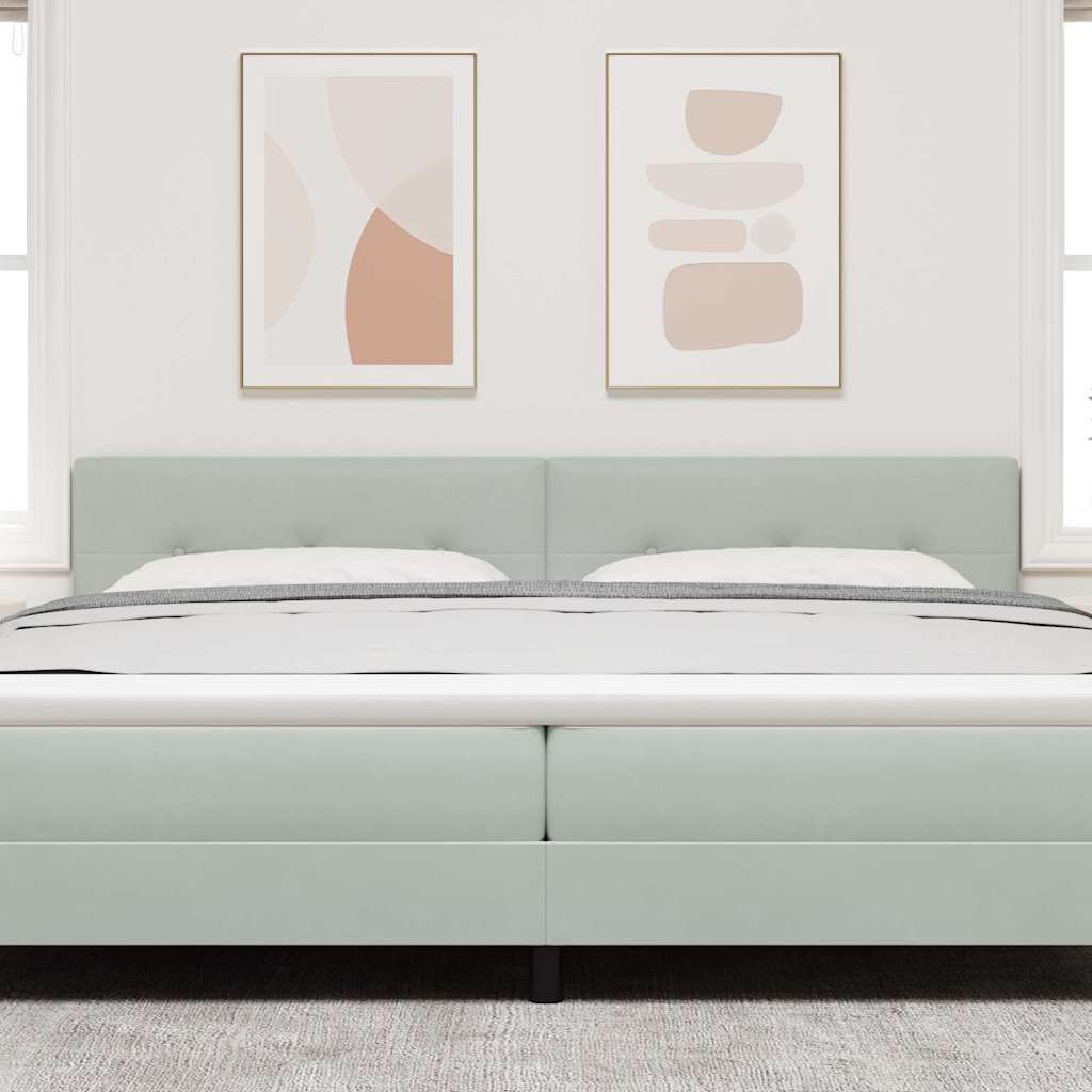 Headboard with LED Strip Lights Light Grey 100 cm Velvet