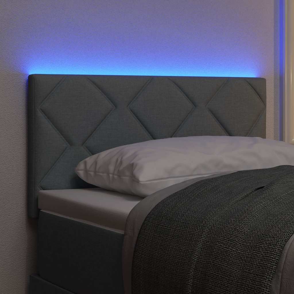 Headboard with LED Strip Lights Light Grey 80 cm Fabric