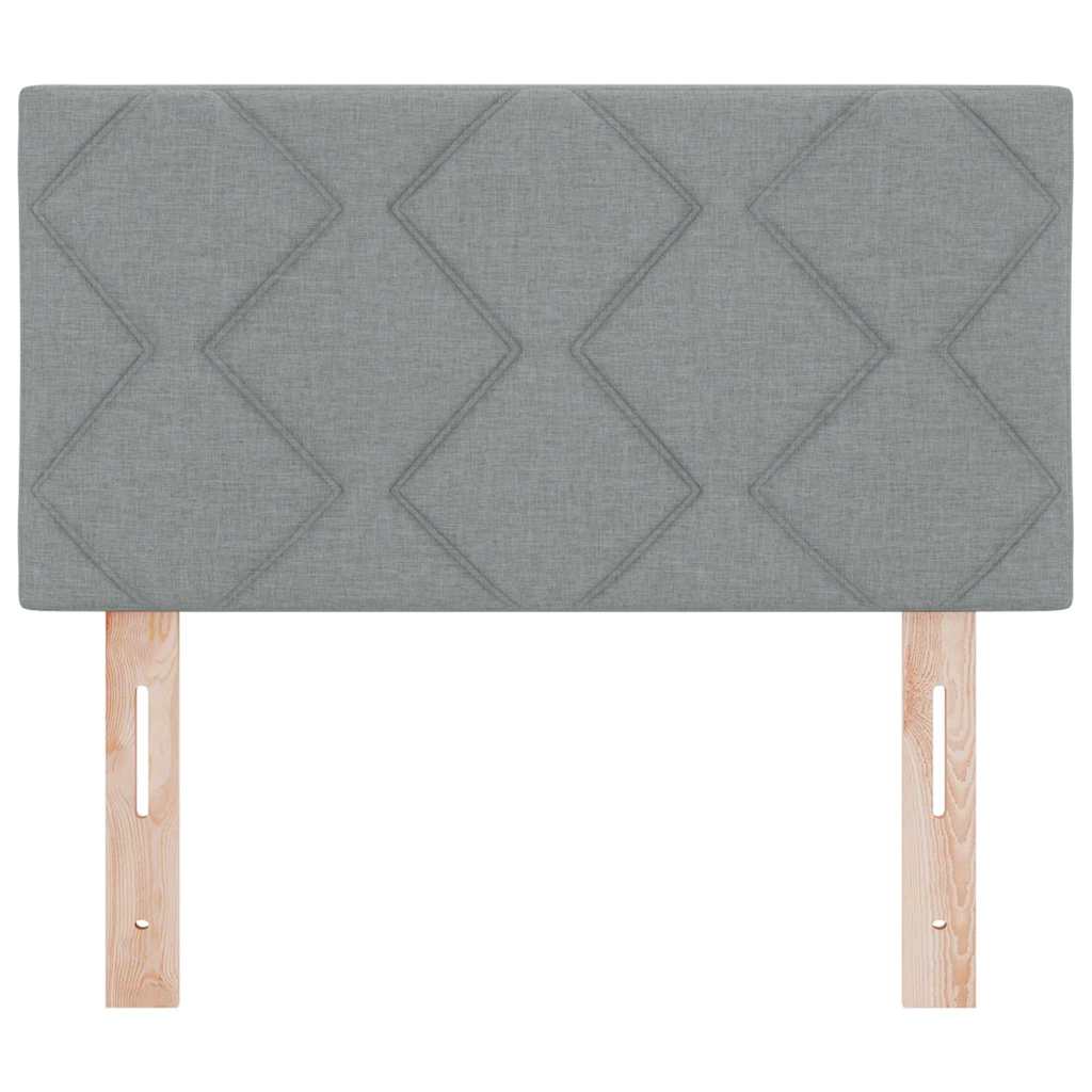 Headboard with LED Strip Lights Light Grey 80 cm Fabric