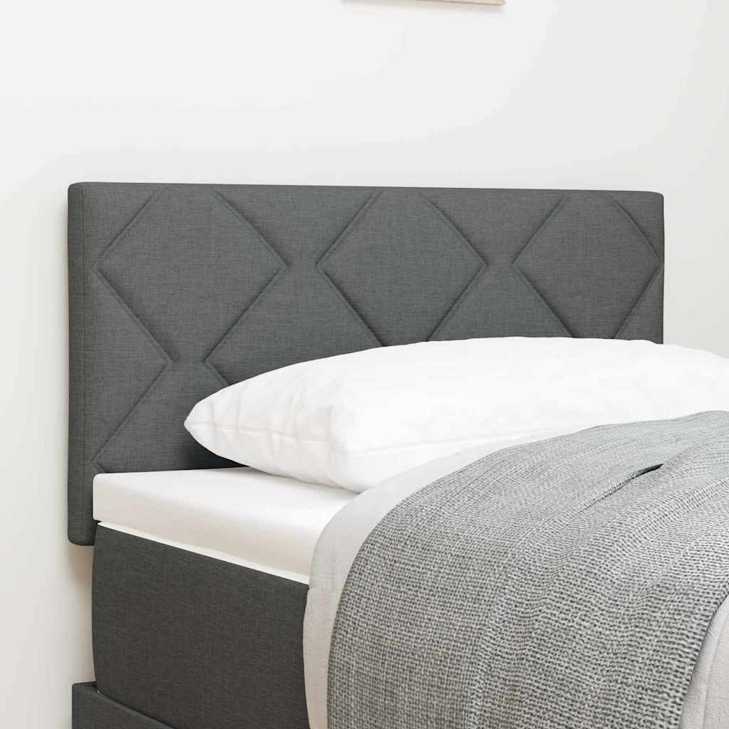 Headboard with LED Strip Lights Adjustable Grey 80 cm Fabric