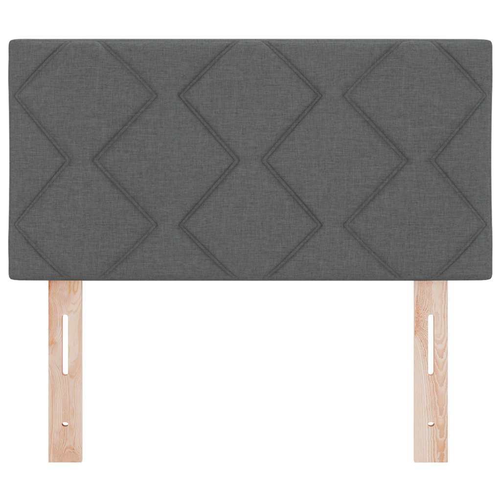 Headboard with LED Strip Lights Adjustable Grey 80 cm Fabric