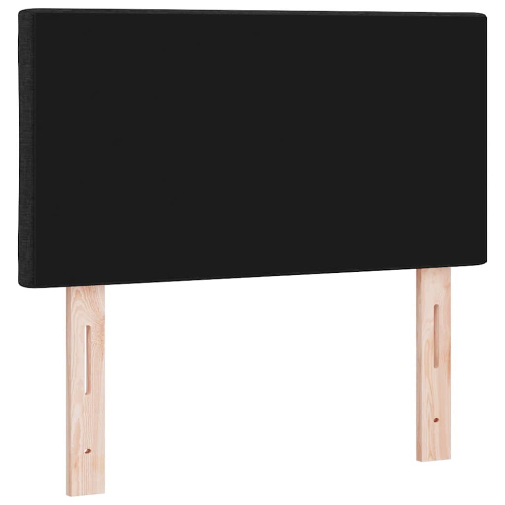 Headboard with LED Strip Lights Adjustable Black 80 cm Fabric