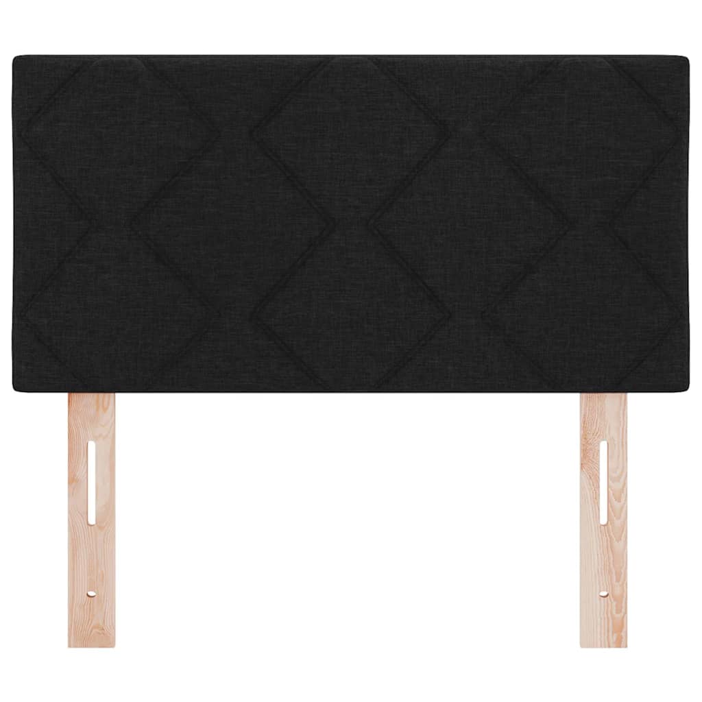 Headboard with LED Strip Lights Adjustable Black 80 cm Fabric
