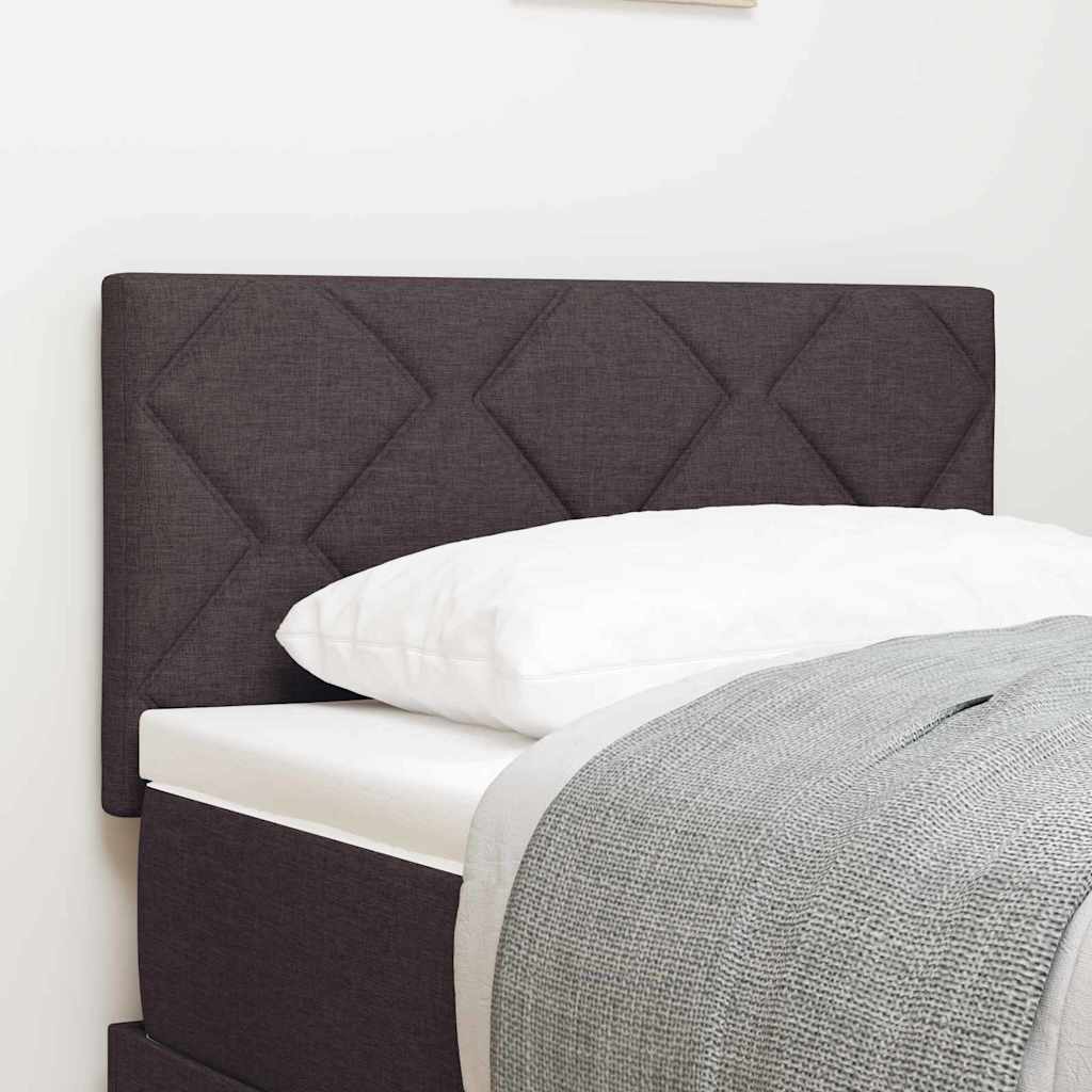 Headboard with LED Strip Lights Adjustable Brown 80 cm Fabric