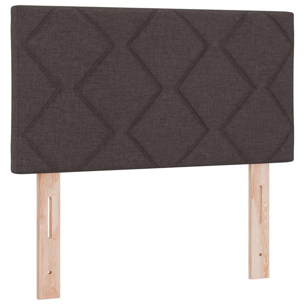 Headboard with LED Strip Lights Adjustable Brown 80 cm Fabric
