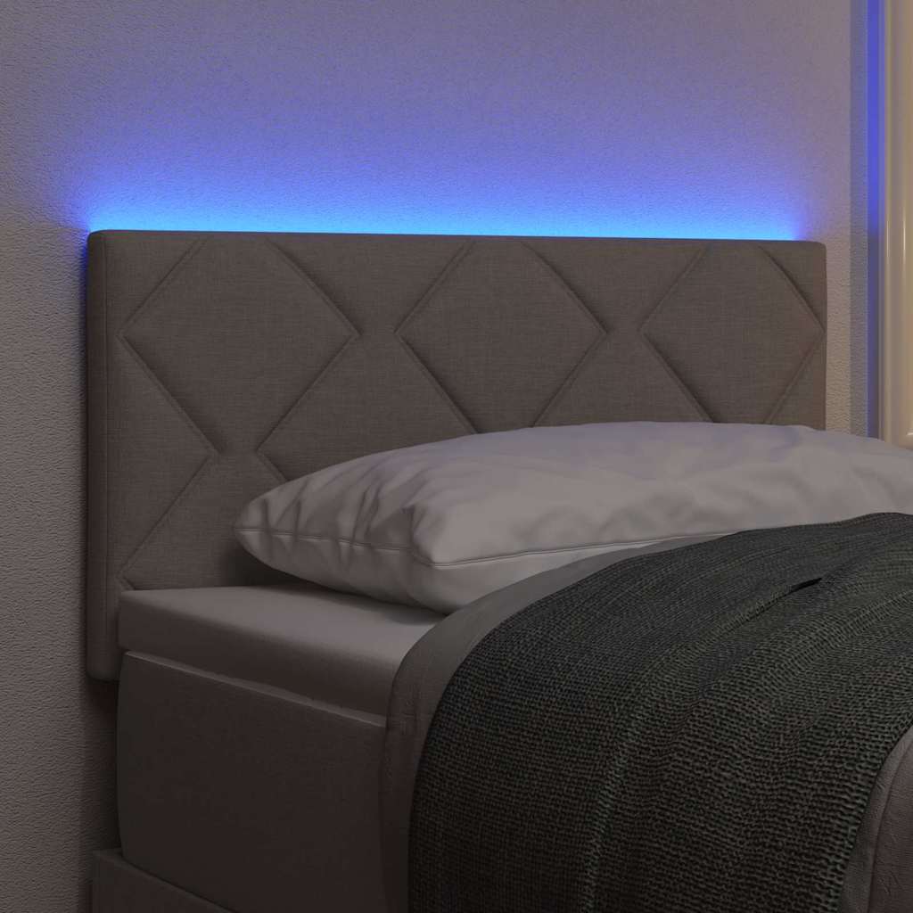 Headboard with LED Strip Lights Adjustable Taupe 80 cm Fabric