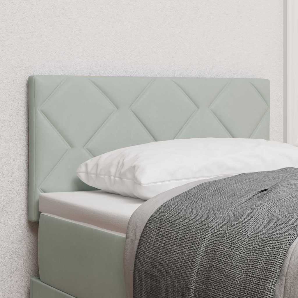 LED Headboard with LED Strip Lights Light grey 80 cm Velvet