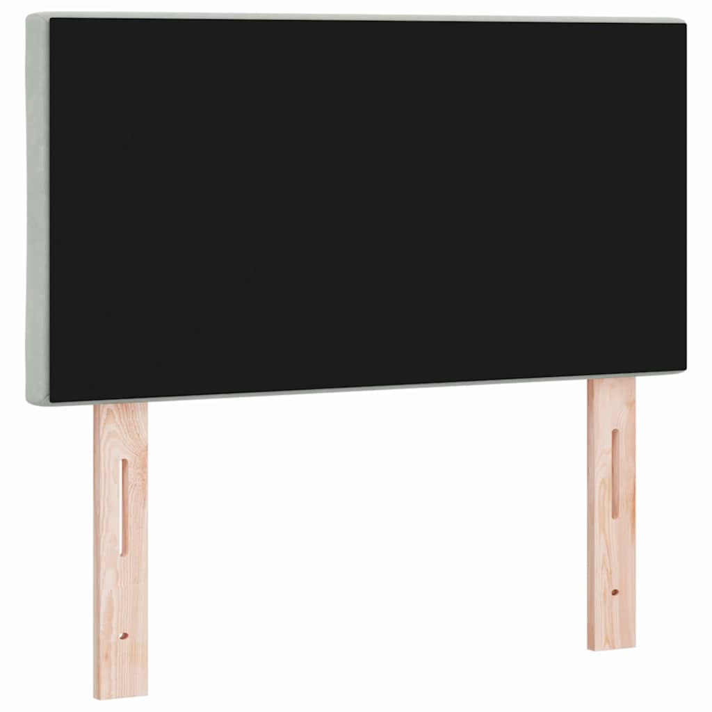 LED Headboard with LED Strip Lights Light grey 80 cm Velvet