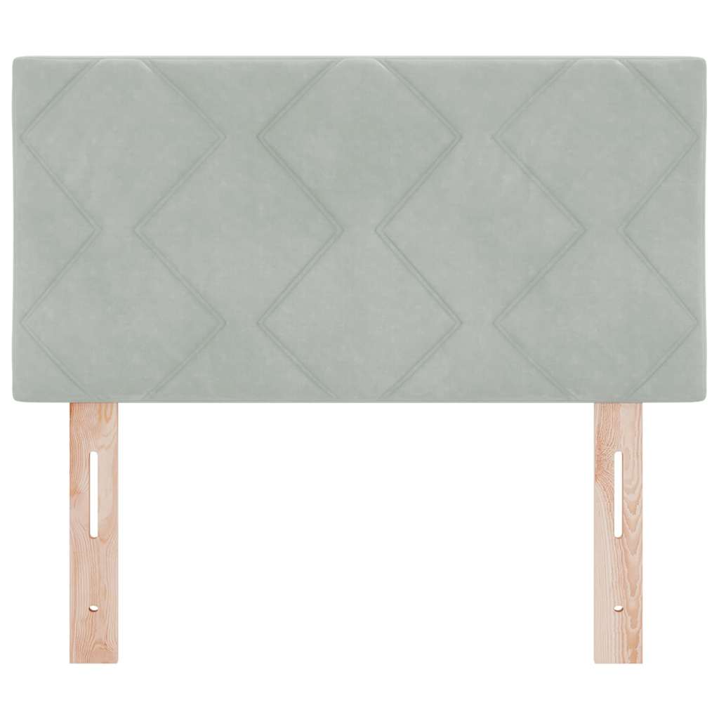 LED Headboard with LED Strip Lights Light grey 80 cm Velvet