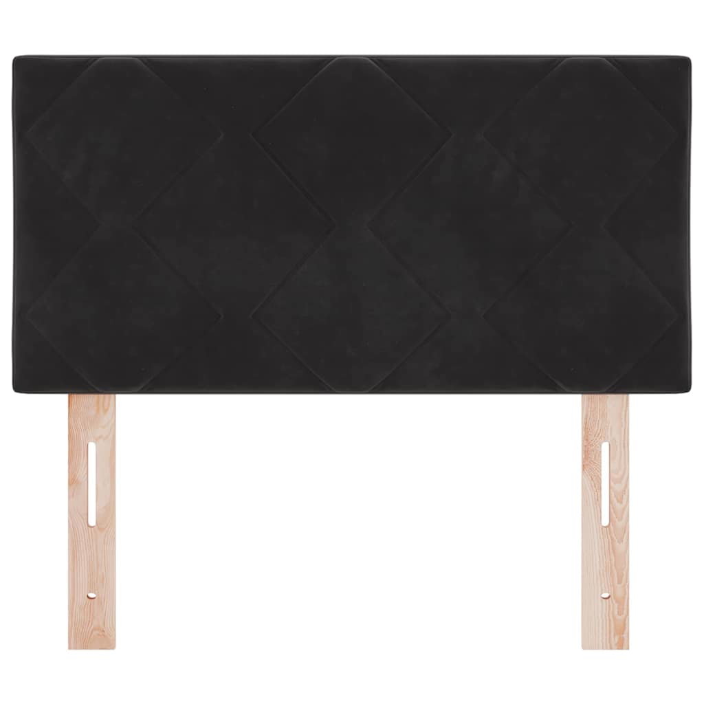 LED Headboard with LED Strip Lights Manual Black 80 cm Velvet