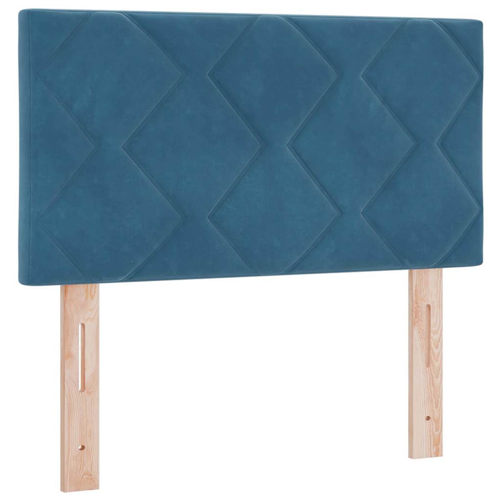 LED Headboard with LED Strip Lights Dark blue 80 cm Velvet