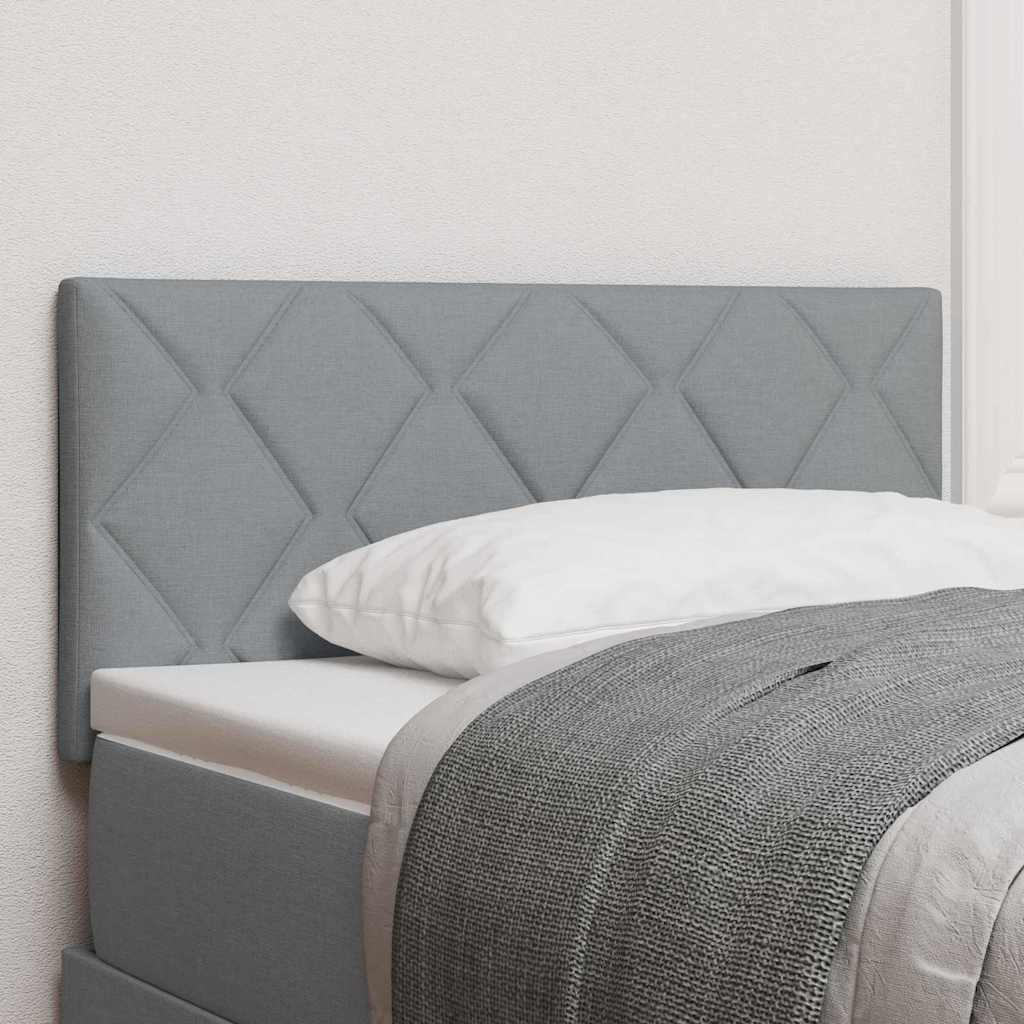 Headboard with LED Strip Lights Light Grey 90 cm Fabric
