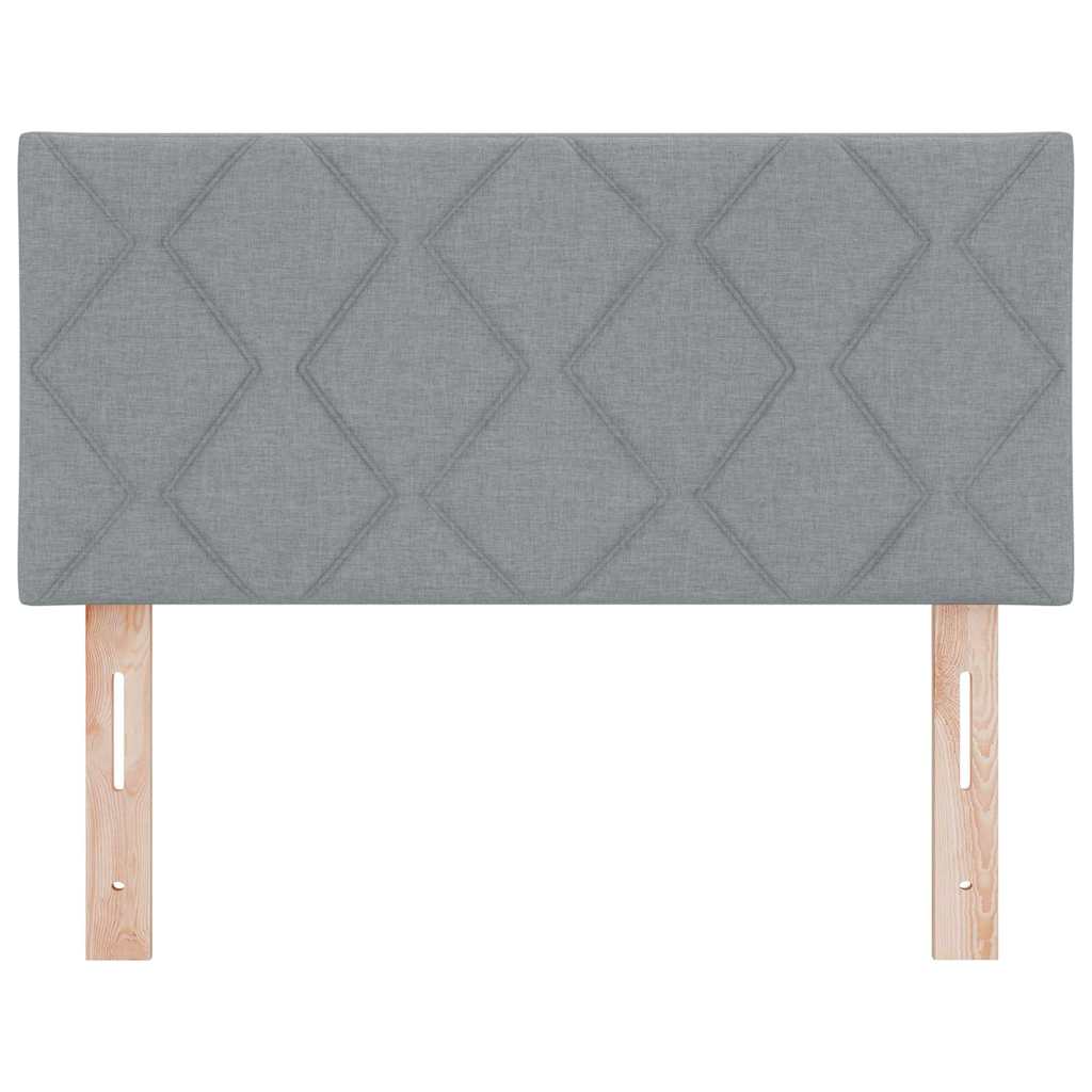 Headboard with LED Strip Lights Light Grey 90 cm Fabric