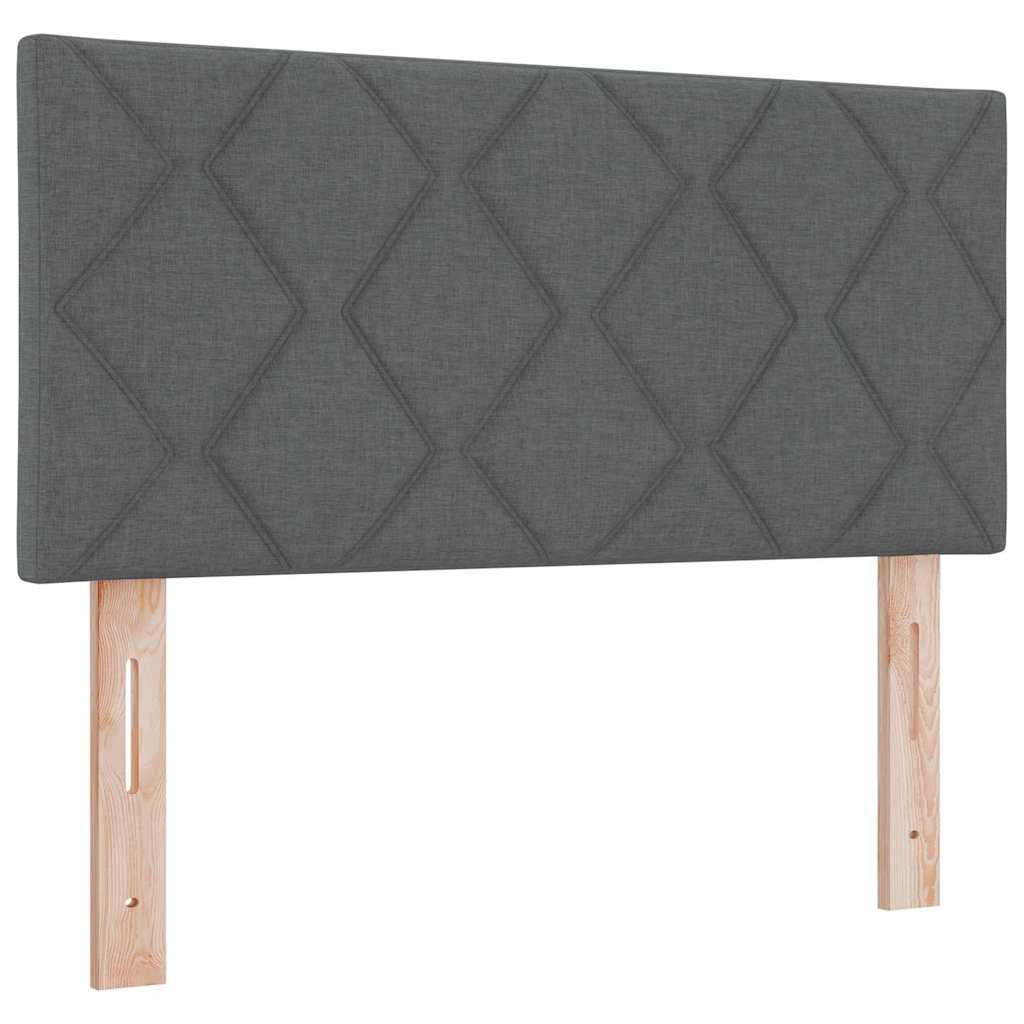 Headboard with LED Strip Lights Adjustable Grey 90 cm Fabric