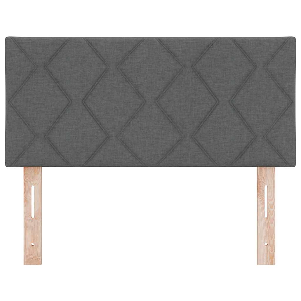 Headboard with LED Strip Lights Adjustable Grey 90 cm Fabric