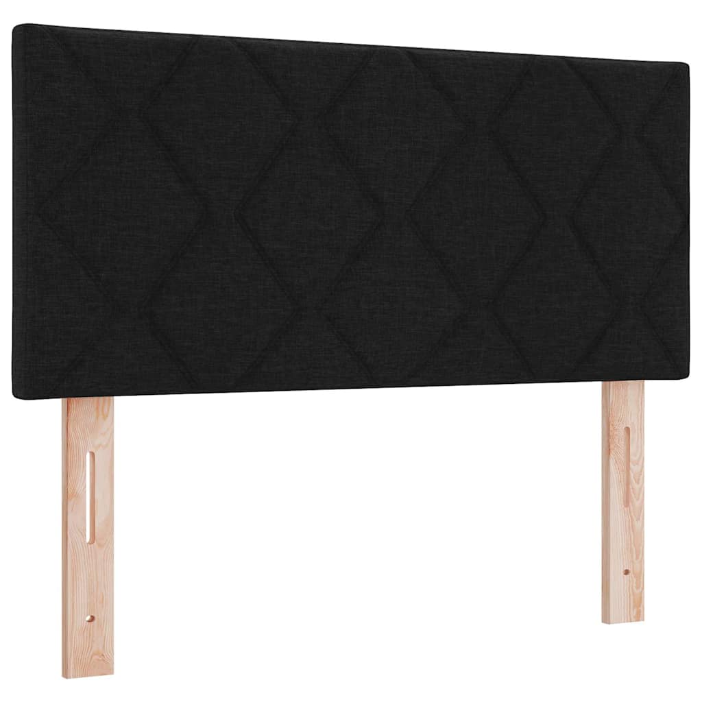 Headboard with LED Strip Lights Adjustable Black 90 cm Fabric
