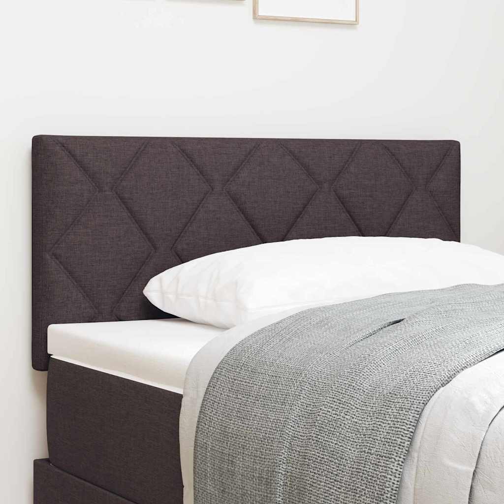 Headboard with LED Strip Lights Adjustable Brown 90 cm Fabric