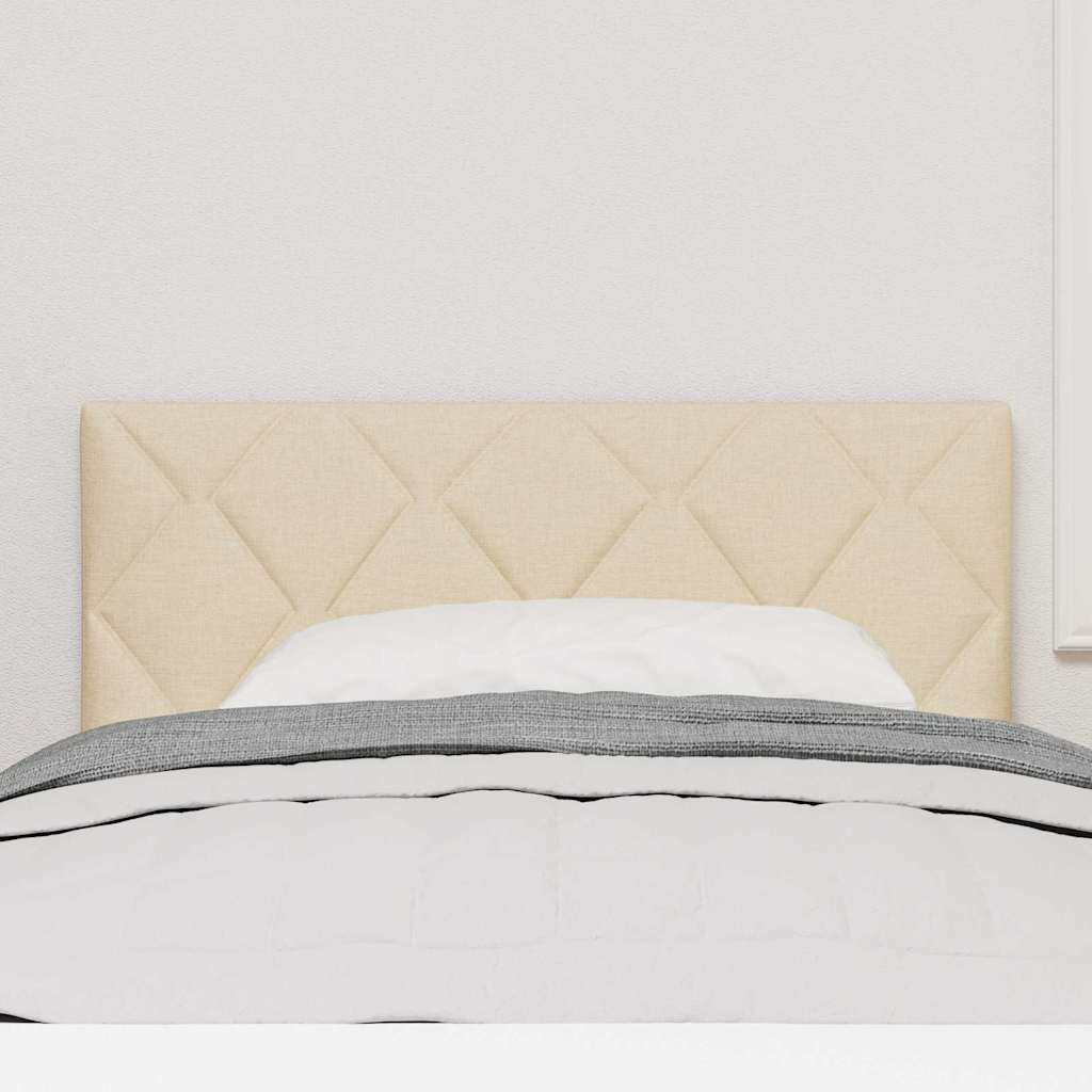 Headboard with LED Strip Lights Adjustable Cream 90 cm Fabric