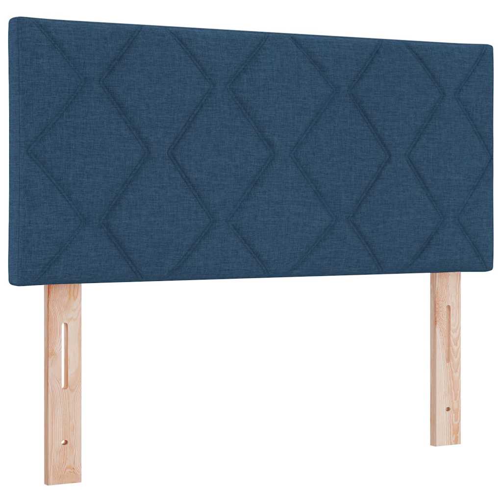 Headboard with LED Strip Lights Adjustable Blue 90 cm Fabric
