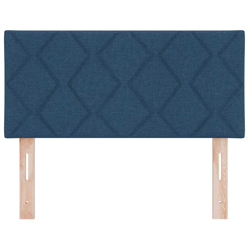 Headboard with LED Strip Lights Adjustable Blue 90 cm Fabric