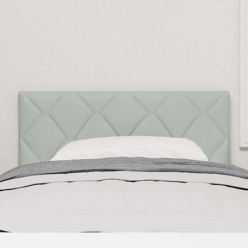 LED Headboard with LED Strip Lights Light grey 90 cm Velvet