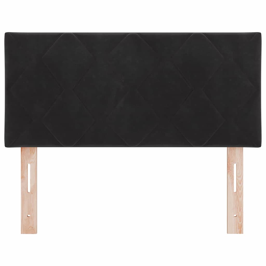 LED Headboard with LED Strip Lights Manual Black 90 cm Velvet