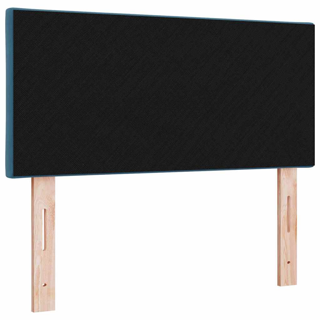 LED Headboard with LED Strip Lights Dark blue 90 cm Velvet