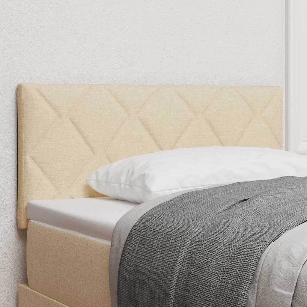 Headboard with LED Strip Lights Adjustable Cream 100 cm Fabric