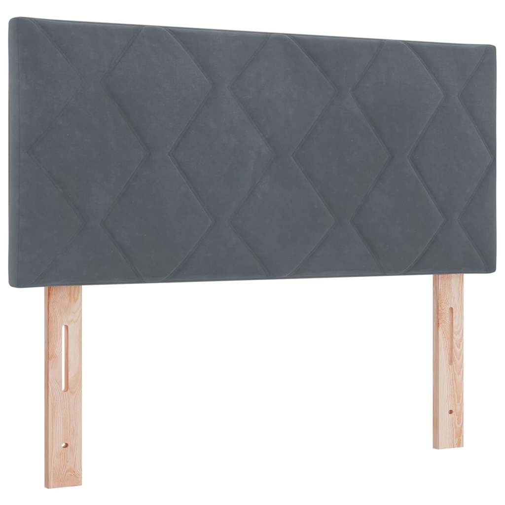 LED Headboard with LED Strip Lights Dark grey 100 cm Velvet
