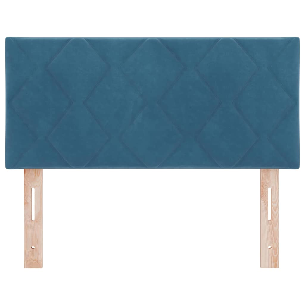 LED Headboard with LED Strip Lights Dark blue 100 cm Velvet