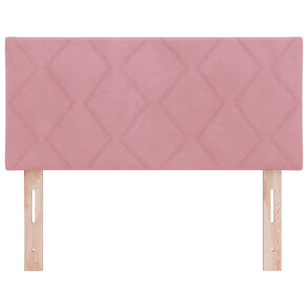 LED Headboard with LED Strip Lights Manual Pink 100 cm Velvet