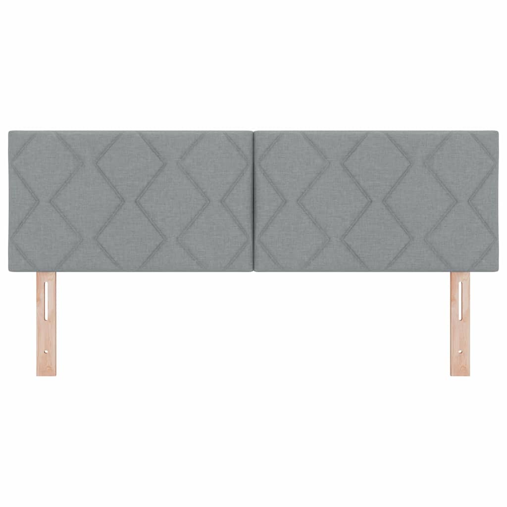 Headboard with LED Strip Lights Light Grey 144 cm Fabric