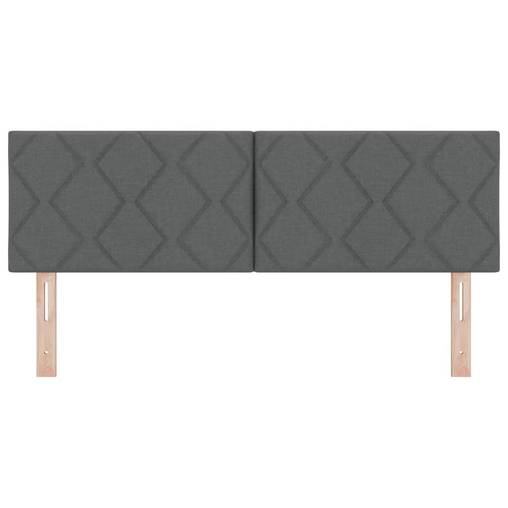 Headboard with LED Strip Lights Adjustable Grey 144 cm Fabric
