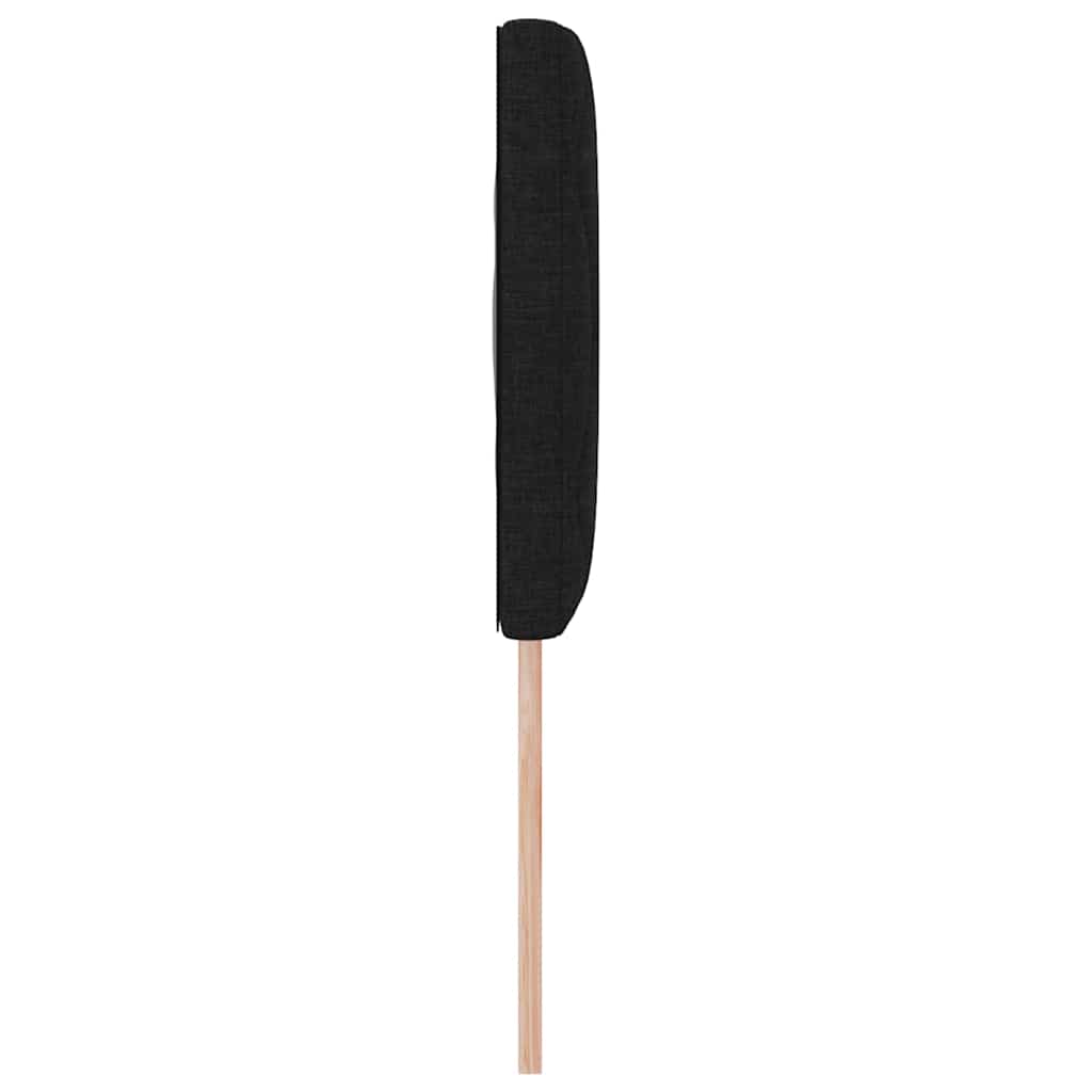 Headboard with LED Strip Lights Adjustable Black 144 cm Fabric